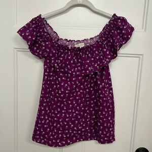 Loft XS linen blend blouse